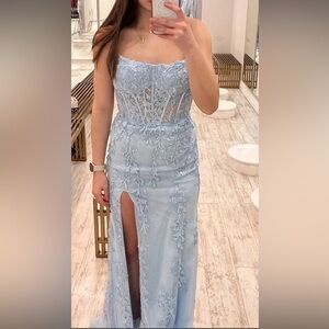 Sherri hill light blue dress.